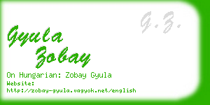 gyula zobay business card